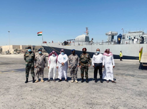 As part of Operation Samudra Setu II (Ocean Bridge), INS Tarkash, an Indian Navy Warship called at Dammam Port on Wednesday to take on medical equipment to support India’s fight against COVID-19.
