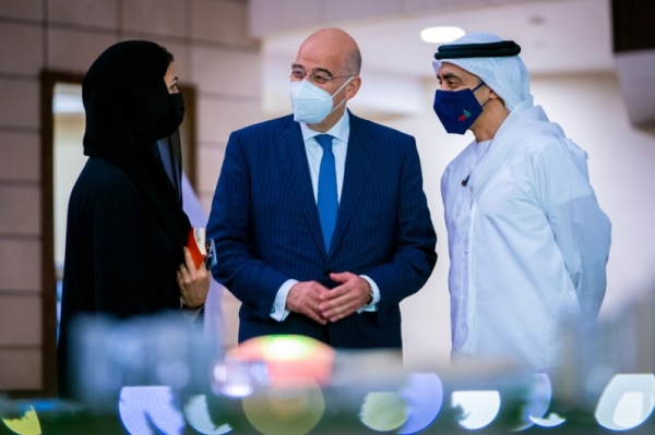 Foreign Minister of the United Arab Emirates Sheikh Abdullah Bin Zayed Al-Nahyan met here on Tuesday with his Greek counterpart Nikos Dendias. WAM photos