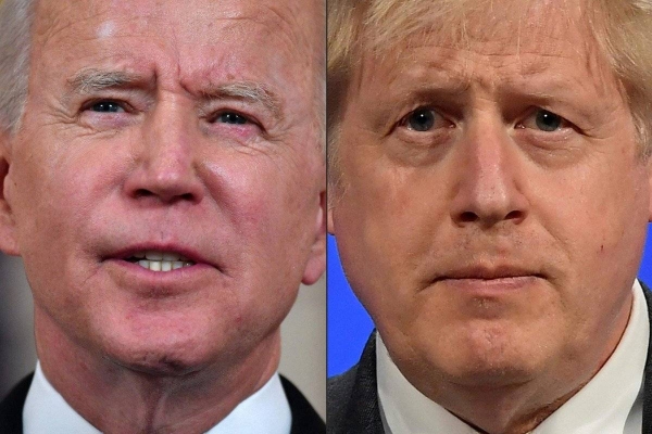 British Prime Minister Boris Johnson, right, and US President Joe Biden are seen in this file combination picture. — Courtesy photo