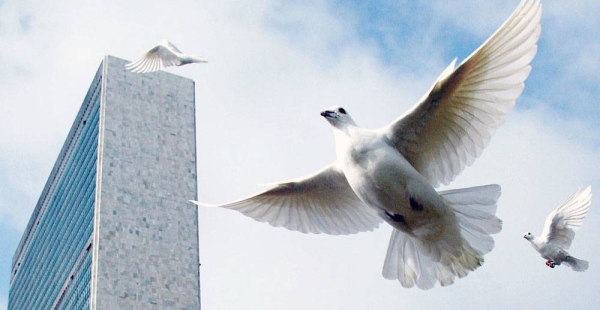 File photo shows doves being released at the UN Headquarters, in New York. — courtesy UN Photo/Mark Garten