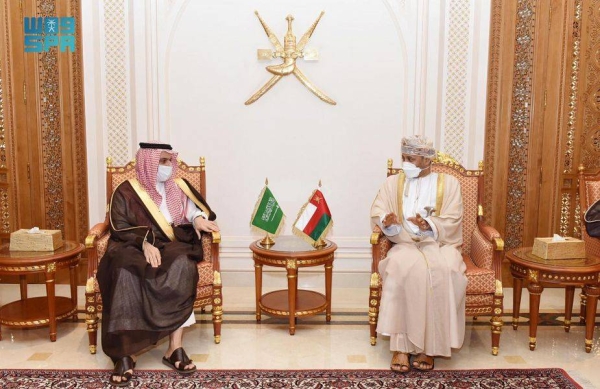 Saudi Arabia's Foreign Minister Prince Faisal Bin Farhan met here on Monday with his Omani counterpart Sayyid Badr Al-Busaidi during his official visit to Oman.