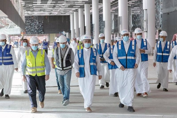 GACA President Abdulaziz Bin Abdullah Al-Duailej seen inspecting the development projects at King Khalid International Airport in March 2021