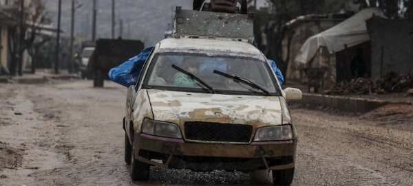 A family arrives in Afrin in northern Aleppo governorate in Syria after escaping conflict in rural Idlib. — Courtesy file photo
