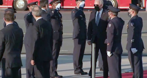 American President Joe Biden arrives in Brussels for talks with the EU on Tuesday.