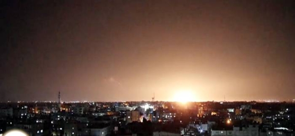 A videograb of Israeli aircraft carriying out a series of airstrikes at militant sites in the Gaza Strip early Wednesday.