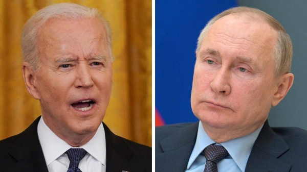 US President Joe Biden, left, and his Russian counterpart Vladimir Putin are seen in this file combination picture. — Courtesy photo