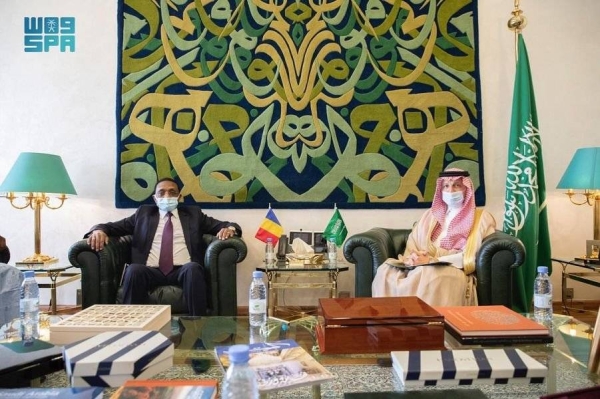 The message was received on behalf of Foreign Minister Prince Faisal Bin Farhan by Minister of State for African Affairs Ahmed Kattan during a meeting with his Chadian counterpart Mahamat Zene Cherif in Riyadh.