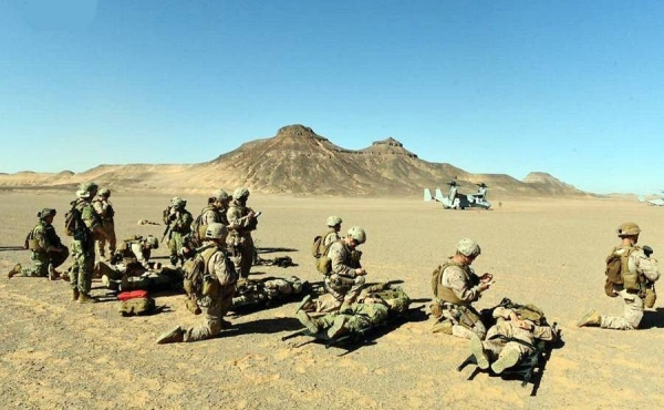 The Falcon Claws 4 exercise continues between the Royal Saudi Land Forces and the US forces, which began a week ago in the Northwestern region.