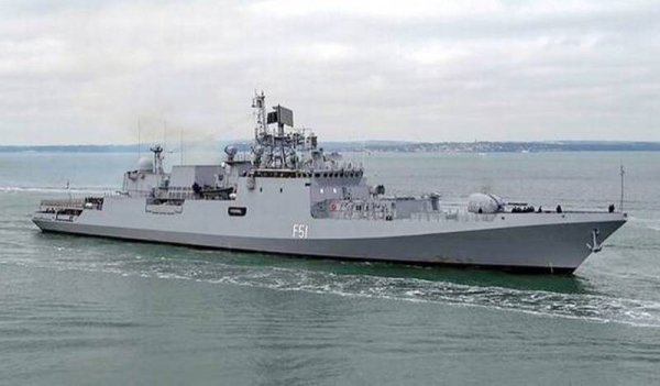 INS Trikand participates in the maiden Indian Navy and European Union Naval Force exercise in the Gulf of Aden. — courtesy PTI