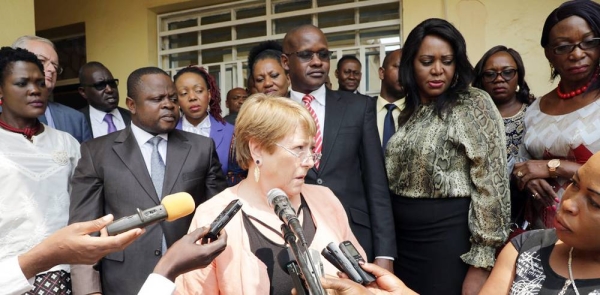 File photo shows UN High Commissioner for Human Rights Michelle Bachelet speaks to the Congolese press during a visit to Ituri, DRC. — courtesy MONUSCO