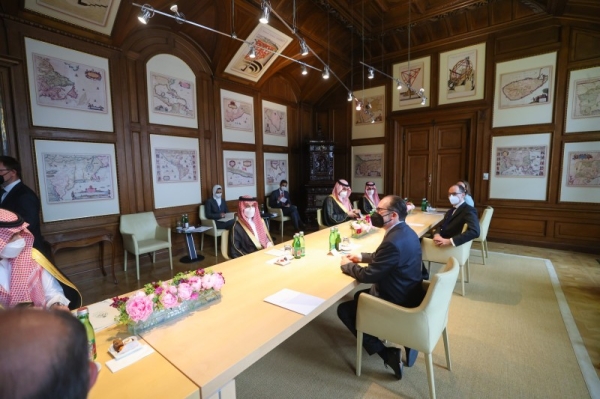 Saudi Arabia’s Foreign Minister Prince Faisal Bin Farhan met on Tuesday with his Austrian counterpart Alexander Schallenberg at the headquarters of the Austrian foreign ministry in Vienna. — Courtesy photos
