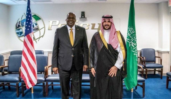 Deputy Minister of Defense Prince Khalid Bin Salman held in Washington Tuesday extensive talks with US Secretary of Defense Lloyd Austin.
