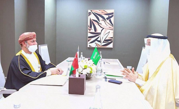 Minister of Investment, Eng. Khalid Bin Abdulaziz Al-Falih holds talks with the President of the Oman Investment Authority, Abdulsalam Bin Mohammad Al-Murshidi.

