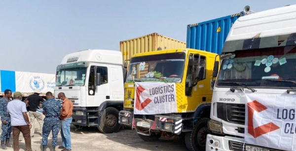 Humanitarian aid being delivered to the Tigray region of Ethiopia by a convoy of 50 trucks. — courtesy WFP