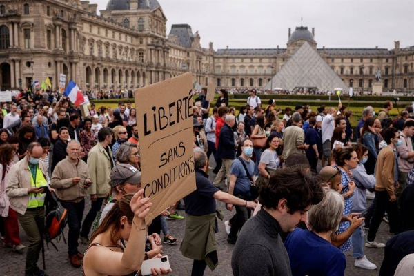 ens of thousands took to the streets throughout France on Saturday to protest against the new coronavirus rules announced by the government earlier this week. — Courtesy file photo