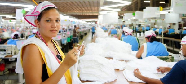 A garment worker inspects clothing in a factory in Nicaragua in this file courtesy photo.
