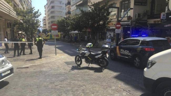 Five people have been hospitalized after a car rammed into a pedestrian area in the Spanish resort city of Marbella, say police. — Courtesy photo