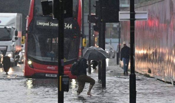 Severe thunderstorms caused flash flooding across London on Sunday afternoon, sparking major transport delays. — Courtesy photo
