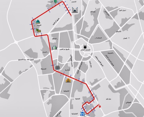 7 routes unveiled for public transport buses in Makkah