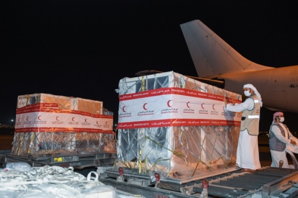 e United Arab Emirates, through the Emirates Red Crescent (ERC), has sent an aid plane carrying 80,000 COVID-19 vaccines to Mauritania to bolster the country’s efforts in curbing the spread of the virus, the UAE's official news agency WAM reported on Thursday. — WAM photos