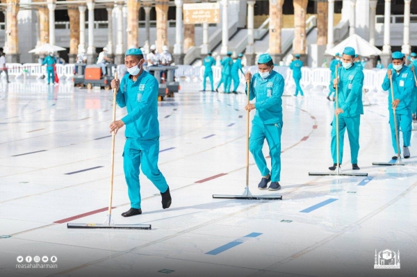 Grand Mosque being sterilized round the clock to receive Umrah performers