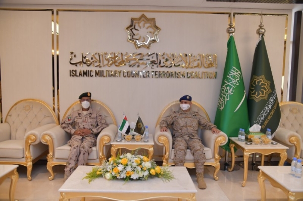 Chief of the General Staff of Saudi Arabia's Armed Forces Lt. Gen. Fayyad Bin Hamid Al-Ruwaili received on Wednesday the Chief of Staff of the UAE Armed Forces, Lt. Gen. Hamad bin Mohammed Thani Al-Rumaithi, and the accompanying delegation at the headquarters of the Islamic Military Counter Terrorism Coalition (IMCTC). — WAM photos