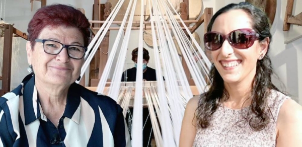 Flora Hadjigeorgiou (left) and Hande Toycan are using their love of weaving to bridge the divide in Cyprus. — courtesy UN News