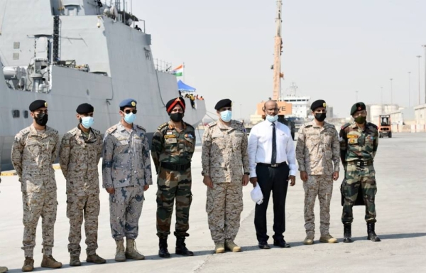 INS Kochi, the flagship destroyer of Indian Western Naval Fleet, arrived at Port Al-Jubail on Monday.