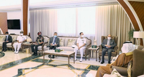 Indian Ambassador Dr. Ausaf Sayeed, accompanied by Real Admiral Ajay Kochhar, flag officer commanding Western Fleet, Indian Navy, Capt. Sachin R. Sequeira, commanding officer of INS Kochi, Deputy Chief of Mission Shri N. Ram Prasad and Defense Attaché Col. Gurtej Singh Grewal called on the Eastern Region Governor Prince Saud Bin Naif on Wednesday.