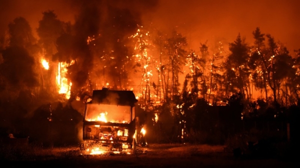 The wildfires stretched Greece’s firefighting capabilities to the limit and led the government to appeal for help from abroad. Hundreds of firefighters, along with planes, helicopters and vehicles, arrived from 24 European and Middle Eastern countries to assist. — Courtesy photo

