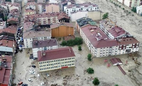 An aerial view of the havoc wreaked by the Turkey flood.