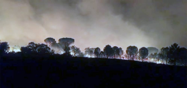 Firefighters continue to tackle a raging wildfire in southern France.