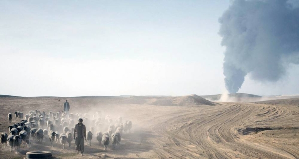 

File photo show a herder leading his livestock away from fighting between Iraqi forces and Daesh (so-called ISIL) in southern Mosul, Iraq. — courtesy FAO/Cengiz Yar