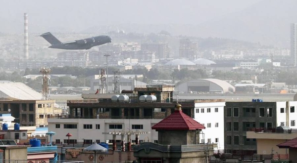 A view of the Kabul International Airport where two explosion that killed over 100 people took place.