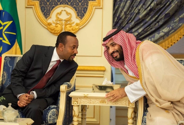 File picture of Crown Prince Muhammad Bin Salman and Ethiopian Prime Minister Abiy Ahmed.