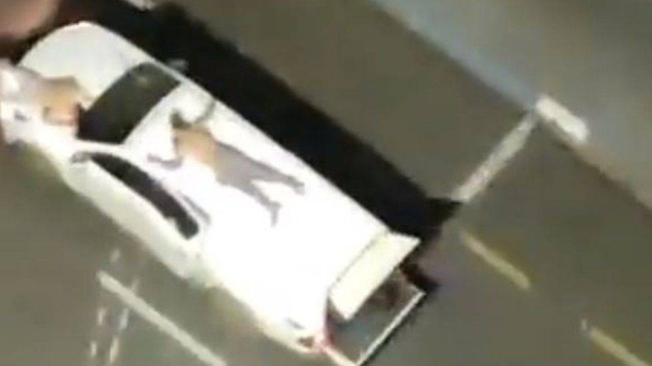 Video footage recorded by local residents showed the hostages being tied up in the gang's vehicles.