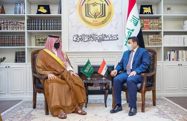 Minister of Interior Prince Abdulaziz Bin Saud Bin Naif held official talks with his Iraqi counterpart Lt. Gen. Othman Ali Al-Ghanimi at the Interior Ministry's headquarters in Baghdad Saturday.