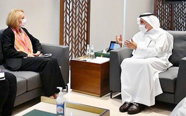 Advisor at the Royal Court and General Supervisor of KSrelief Dr. Abdullah Bin Abdulaziz Al Rabeeah met here Monday with the US Chargé d’Affairs in Saudi Arabia Martina Strong.