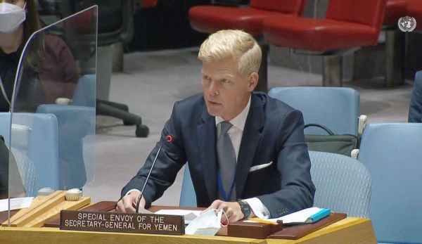 The UN special new envoy for Yemen Hans Grundberg told the UN Security Council on Friday that the offensive by Houthis in Yemen's northern Marib province 