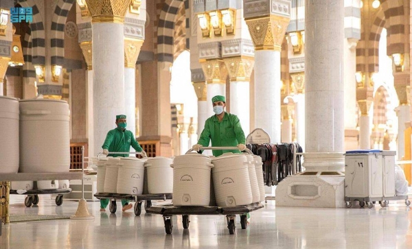 Zamzam containers return to Prophet’s Mosque after a hiatus of over one and a half years