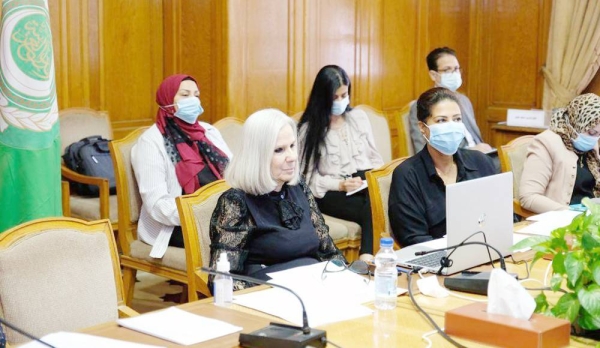 Assistant secretary general and social affairs chief Haifa Abu Ghazaleh during the virtual meeting.