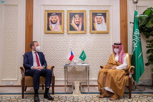 Foreign Minister Prince Faisal Bin Farhan received Czech Republic Foreign Minister Jakub Kulhánek here Wednesday.