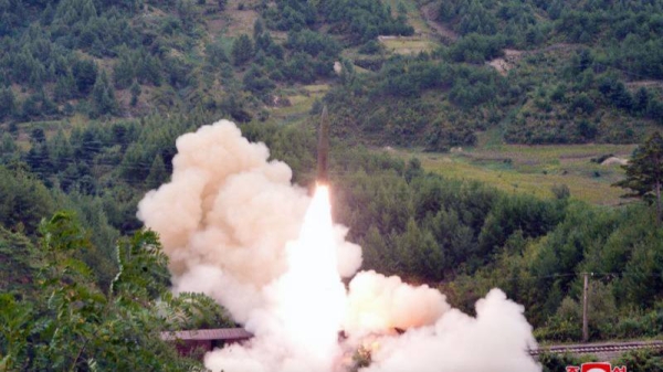 North Korea tested a railway-borne missile system on the previous day, the state-run Korean Central News Agency reported Thursday, a day after Japan and South Korea said the North launched two ballistic missiles into waters.