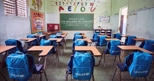 Around 117 million students, representing 7.5 percent of the total, are still affected by complete school closures in 18 countries. — courtesy UNICEF/Pablo Schverdfinger