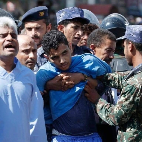 The terrorist Houthi militia executed on Sunday nine civilians, including a minor, in the insurgency-held capital of Sanaa after accusing them of involvement in the targeted killing of Saleh Al-Samad in April 2018. — Courtesy photo 