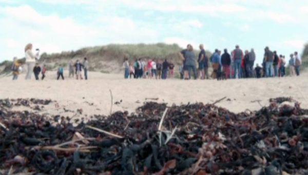 Hundreds of people gathered on Saturday on the French beach of Armanville to air their grievances as the expiry deadline for their fishing licenses approaches.