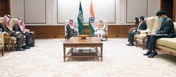 Indian Prime Minister Narendra Modi received on Monday Foreign Minister Prince Faisal Bin Farhan in New Delhi.