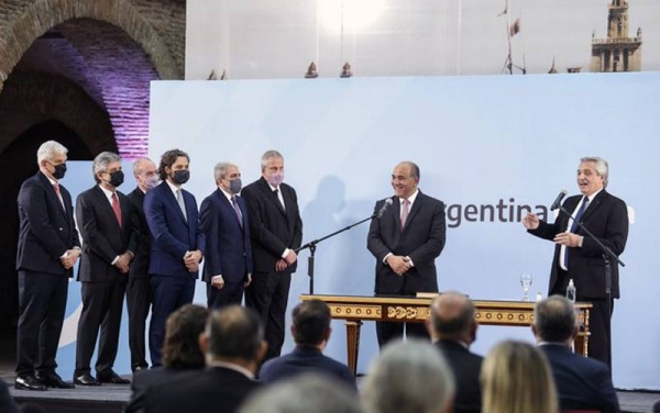 Argentine President Alberto Fernandez swore in new Cabinet ministers on Monday during a ceremony at the Bicentennial Museum at Government House.