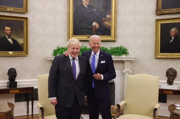 US President Joe Biden and British Prime Minister Boris Johnson discussed the dangers of climate change and trade during an Oval Office meeting on Tuesday aimed at highlighting the US-British alliance. — (Credit: Twitter @BorisJohnson) 