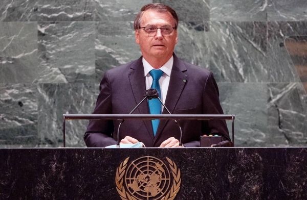 President Jair Messias Bolsonaro of Brazil addresses the general debate of the UN General Assembly’s 76th session. — courtesy UN Photo/Cia Pak